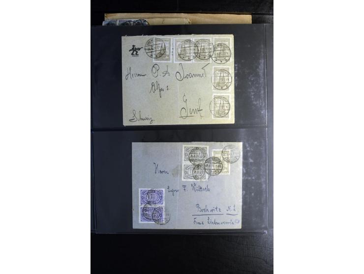 1923, interessante Sammlung "Hochinflation" mit einigen hundert Briefen und Karten, dabei Einzel- und Mehrfachfrankaturen mit