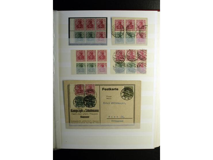 1911/1921, interessante Sammlung der Germania-Zusammendrucke inkl. einiger Heftchblätter mit etlichen besseren Stücken, diver