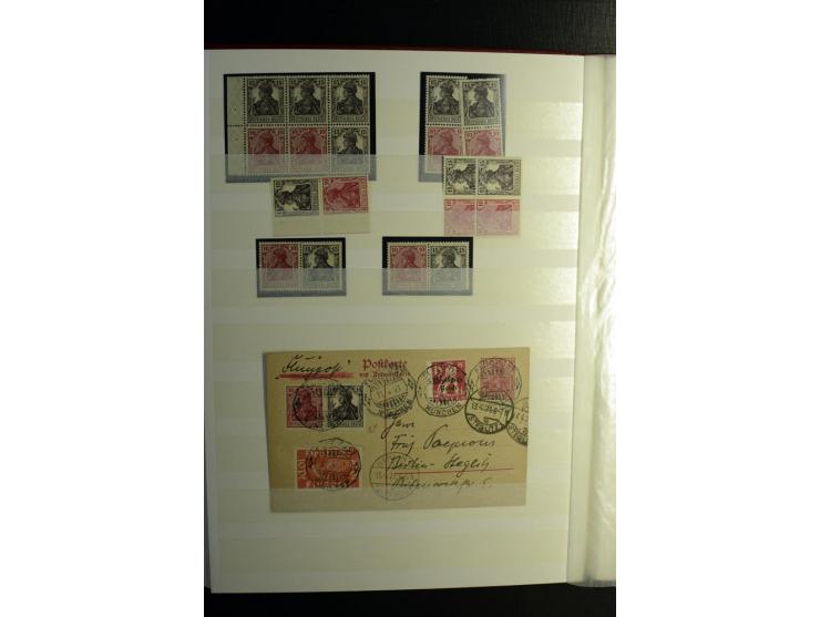 1911/1921, interessante Sammlung der Germania-Zusammendrucke inkl. einiger Heftchblätter mit etlichen besseren Stücken, diver