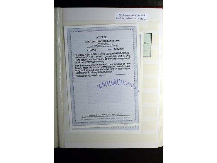 1911/1921, interessante Sammlung der Germania-Zusammendrucke inkl. einiger Heftchblätter mit etlichen besseren Stücken, diver