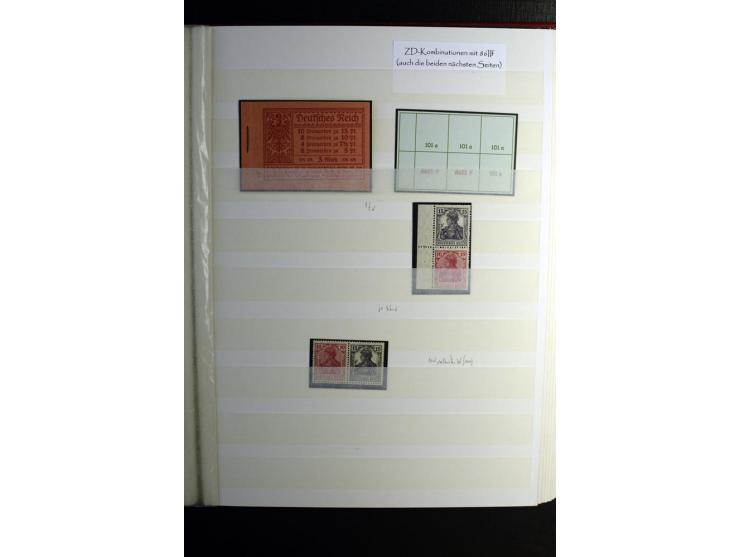 1911/1921, interessante Sammlung der Germania-Zusammendrucke inkl. einiger Heftchblätter mit etlichen besseren Stücken, diver