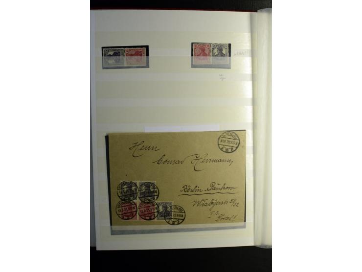 1911/1921, interessante Sammlung der Germania-Zusammendrucke inkl. einiger Heftchblätter mit etlichen besseren Stücken, diver