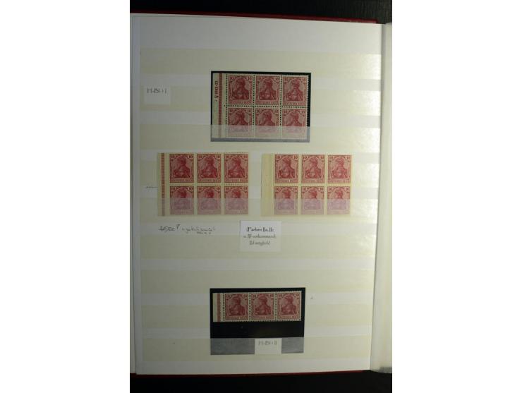 1911/1921, interessante Sammlung der Germania-Zusammendrucke inkl. einiger Heftchblätter mit etlichen besseren Stücken, diver