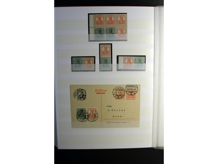 1911/1921, interessante Sammlung der Germania-Zusammendrucke inkl. einiger Heftchblätter mit etlichen besseren Stücken, diver
