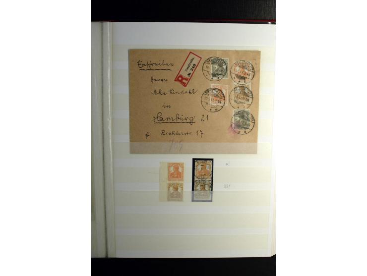 1911/1921, interessante Sammlung der Germania-Zusammendrucke inkl. einiger Heftchblätter mit etlichen besseren Stücken, diver