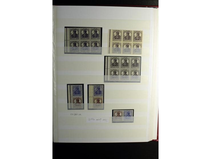 1911/1921, interessante Sammlung der Germania-Zusammendrucke inkl. einiger Heftchblätter mit etlichen besseren Stücken, diver