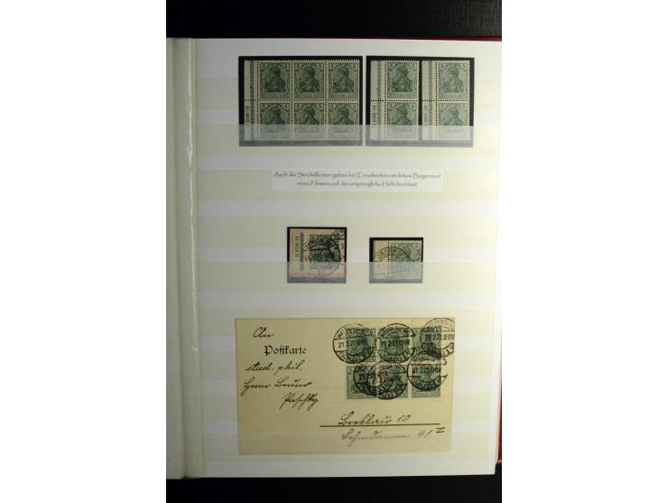 1911/1921, interessante Sammlung der Germania-Zusammendrucke inkl. einiger Heftchblätter mit etlichen besseren Stücken, diver