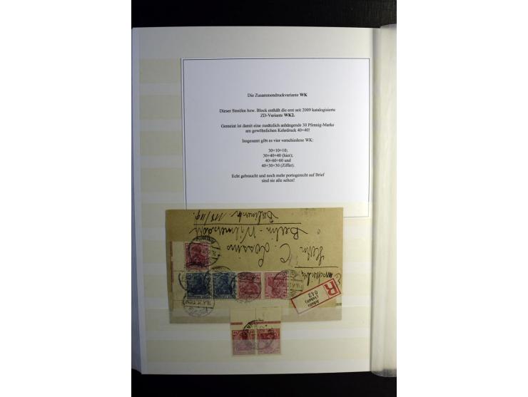 1911/1921, interessante Sammlung der Germania-Zusammendrucke inkl. einiger Heftchblätter mit etlichen besseren Stücken, diver