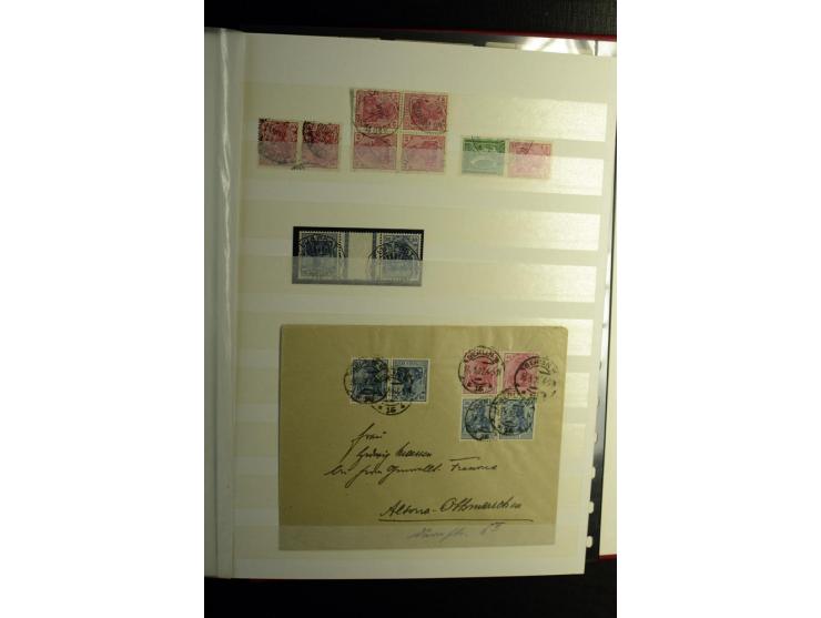 1911/1921, interessante Sammlung der Germania-Zusammendrucke inkl. einiger Heftchblätter mit etlichen besseren Stücken, diver