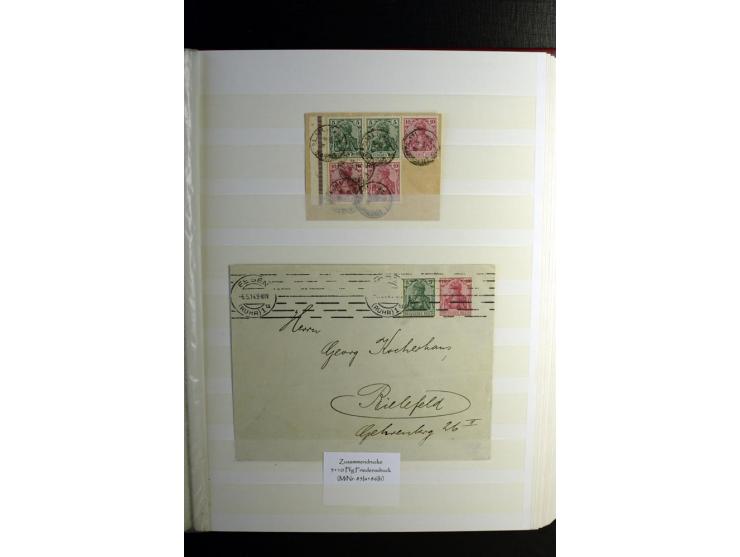 1911/1921, interessante Sammlung der Germania-Zusammendrucke inkl. einiger Heftchblätter mit etlichen besseren Stücken, diver
