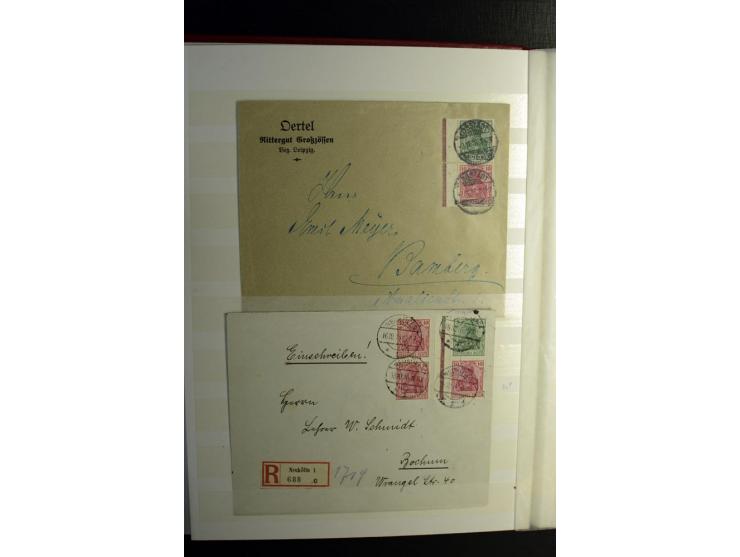 1911/1921, interessante Sammlung der Germania-Zusammendrucke inkl. einiger Heftchblätter mit etlichen besseren Stücken, diver