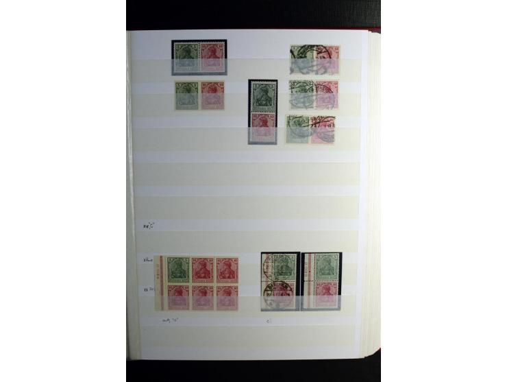1911/1921, interessante Sammlung der Germania-Zusammendrucke inkl. einiger Heftchblätter mit etlichen besseren Stücken, diver