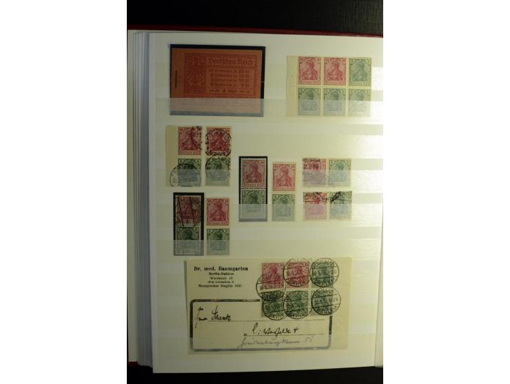 1911/1921, interessante Sammlung der Germania-Zusammendrucke inkl. einiger Heftchblätter mit etlichen besseren Stücken, diver