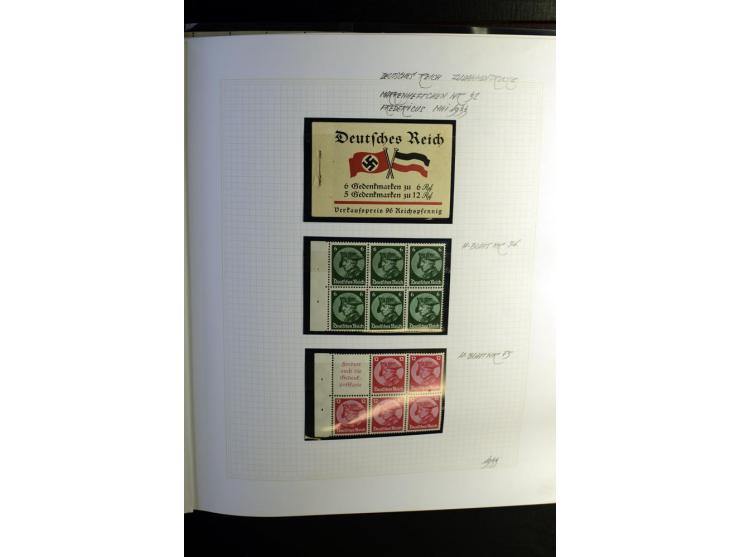 1933/41, postfrische, ungebrauchte und gestempelte Sammlung, dabei Heftchenblätter, leere Markenheftchen-Deckel, Briefe und K