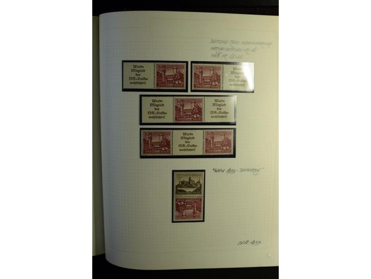 1933/41, postfrische, ungebrauchte und gestempelte Sammlung, dabei Heftchenblätter, leere Markenheftchen-Deckel, Briefe und K