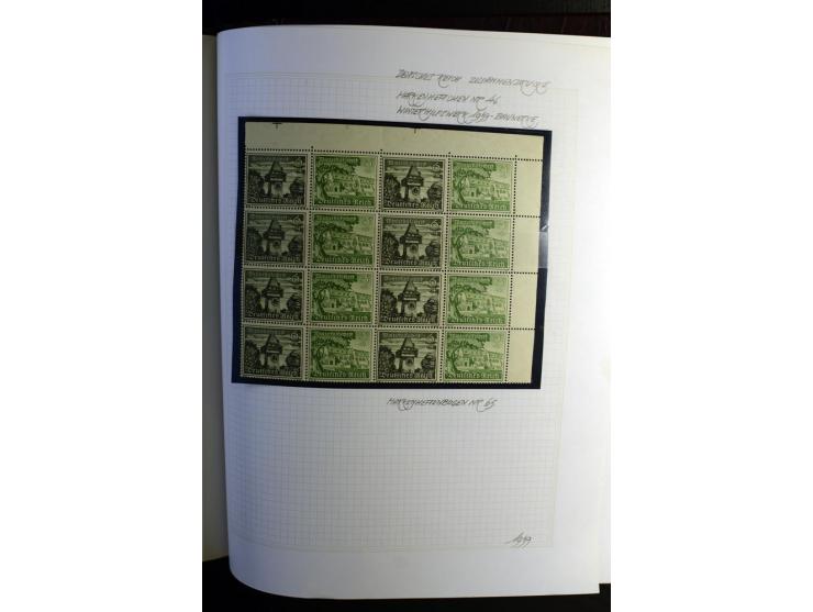 1933/41, postfrische, ungebrauchte und gestempelte Sammlung, dabei Heftchenblätter, leere Markenheftchen-Deckel, Briefe und K
