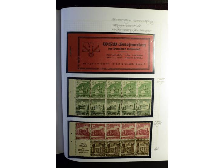 1933/41, postfrische, ungebrauchte und gestempelte Sammlung, dabei Heftchenblätter, leere Markenheftchen-Deckel, Briefe und K