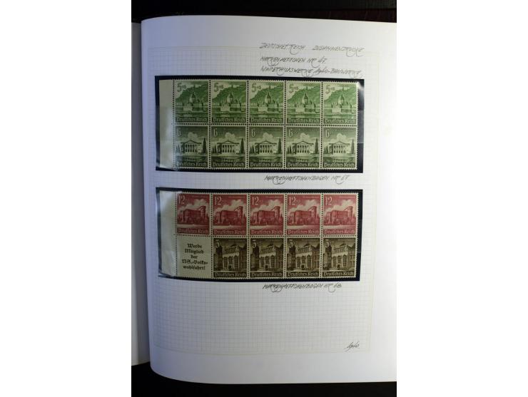 1933/41, postfrische, ungebrauchte und gestempelte Sammlung, dabei Heftchenblätter, leere Markenheftchen-Deckel, Briefe und K