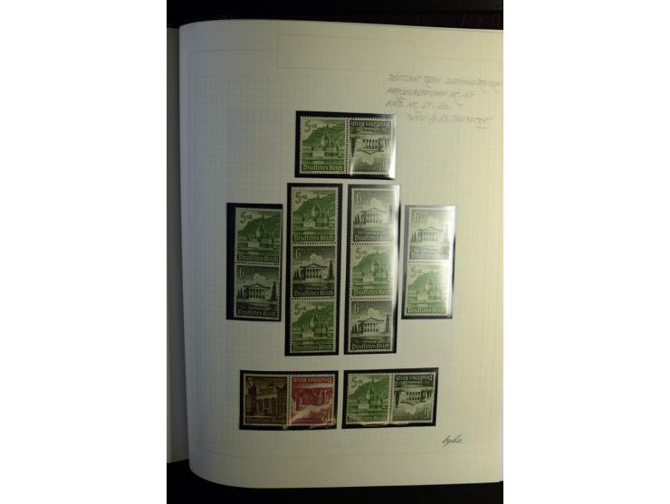 1933/41, postfrische, ungebrauchte und gestempelte Sammlung, dabei Heftchenblätter, leere Markenheftchen-Deckel, Briefe und K