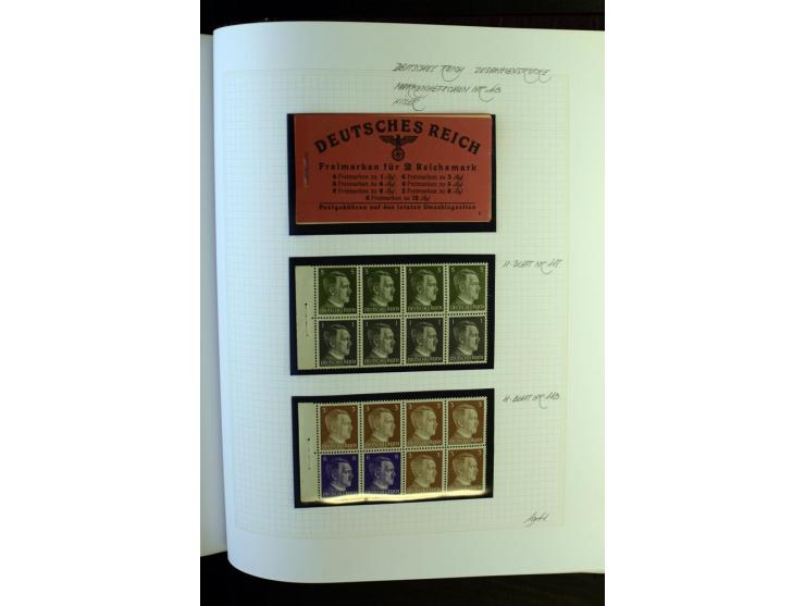 1933/41, postfrische, ungebrauchte und gestempelte Sammlung, dabei Heftchenblätter, leere Markenheftchen-Deckel, Briefe und K