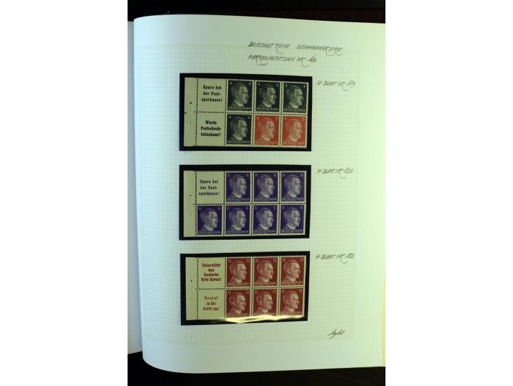 1933/41, postfrische, ungebrauchte und gestempelte Sammlung, dabei Heftchenblätter, leere Markenheftchen-Deckel, Briefe und K