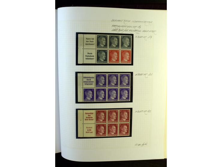 1933/41, postfrische, ungebrauchte und gestempelte Sammlung, dabei Heftchenblätter, leere Markenheftchen-Deckel, Briefe und K