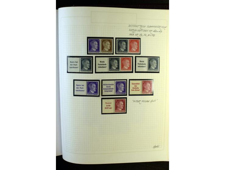 1933/41, postfrische, ungebrauchte und gestempelte Sammlung, dabei Heftchenblätter, leere Markenheftchen-Deckel, Briefe und K