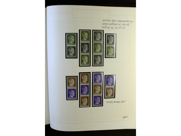 1933/41, postfrische, ungebrauchte und gestempelte Sammlung, dabei Heftchenblätter, leere Markenheftchen-Deckel, Briefe und K