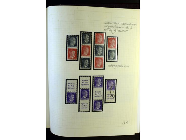 1933/41, postfrische, ungebrauchte und gestempelte Sammlung, dabei Heftchenblätter, leere Markenheftchen-Deckel, Briefe und K