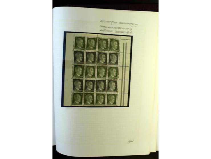 1933/41, postfrische, ungebrauchte und gestempelte Sammlung, dabei Heftchenblätter, leere Markenheftchen-Deckel, Briefe und K