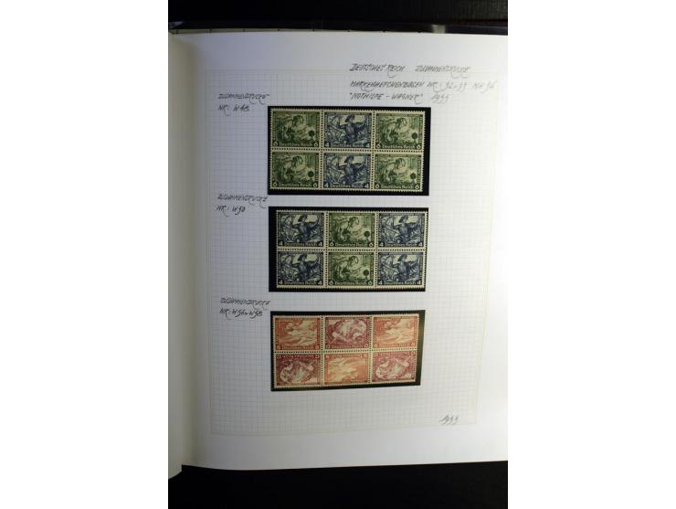 1933/41, postfrische, ungebrauchte und gestempelte Sammlung, dabei Heftchenblätter, leere Markenheftchen-Deckel, Briefe und K