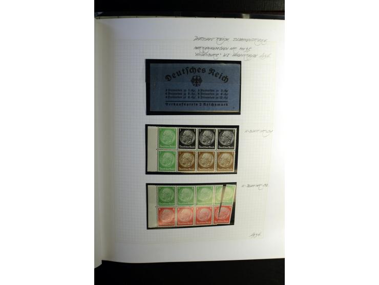 1933/41, postfrische, ungebrauchte und gestempelte Sammlung, dabei Heftchenblätter, leere Markenheftchen-Deckel, Briefe und K