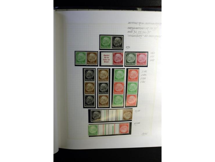 1933/41, postfrische, ungebrauchte und gestempelte Sammlung, dabei Heftchenblätter, leere Markenheftchen-Deckel, Briefe und K