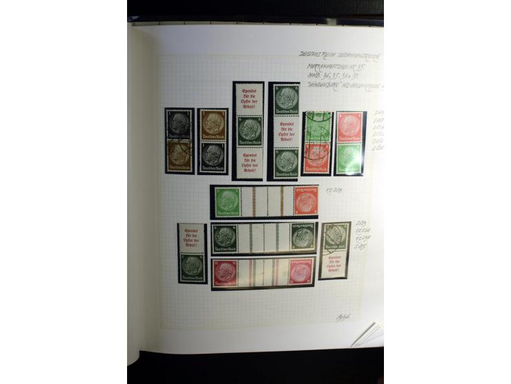 1933/41, postfrische, ungebrauchte und gestempelte Sammlung, dabei Heftchenblätter, leere Markenheftchen-Deckel, Briefe und K