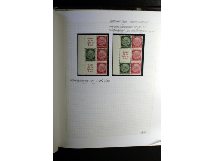 1933/41, postfrische, ungebrauchte und gestempelte Sammlung, dabei Heftchenblätter, leere Markenheftchen-Deckel, Briefe und K