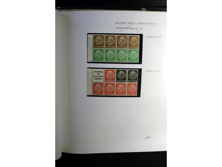 1933/41, postfrische, ungebrauchte und gestempelte Sammlung, dabei Heftchenblätter, leere Markenheftchen-Deckel, Briefe und K