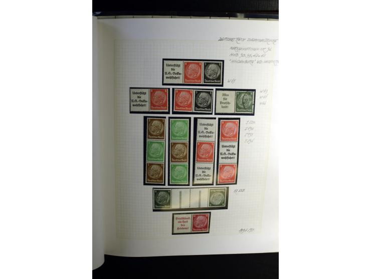 1933/41, postfrische, ungebrauchte und gestempelte Sammlung, dabei Heftchenblätter, leere Markenheftchen-Deckel, Briefe und K