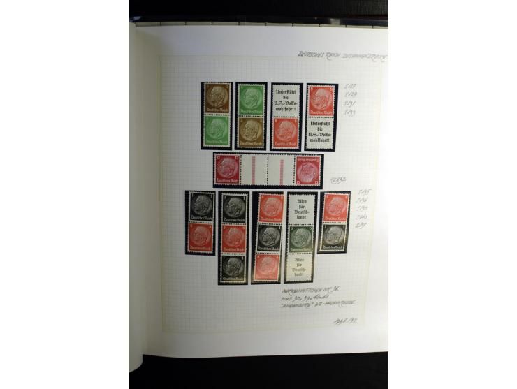 1933/41, postfrische, ungebrauchte und gestempelte Sammlung, dabei Heftchenblätter, leere Markenheftchen-Deckel, Briefe und K