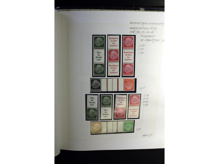 1933/41, postfrische, ungebrauchte und gestempelte Sammlung, dabei Heftchenblätter, leere Markenheftchen-Deckel, Briefe und K