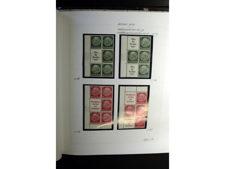 1933/41, postfrische, ungebrauchte und gestempelte Sammlung, dabei Heftchenblätter, leere Markenheftchen-Deckel, Briefe und K
