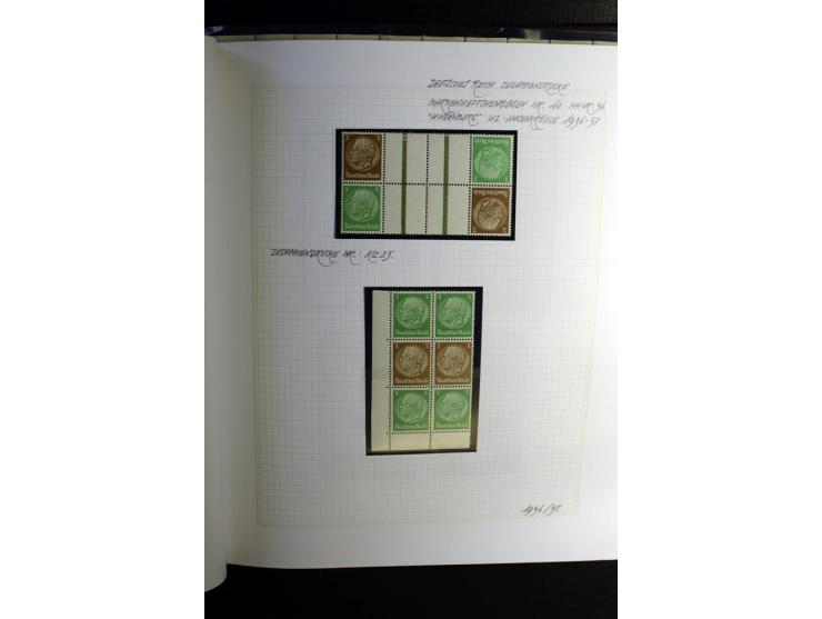 1933/41, postfrische, ungebrauchte und gestempelte Sammlung, dabei Heftchenblätter, leere Markenheftchen-Deckel, Briefe und K