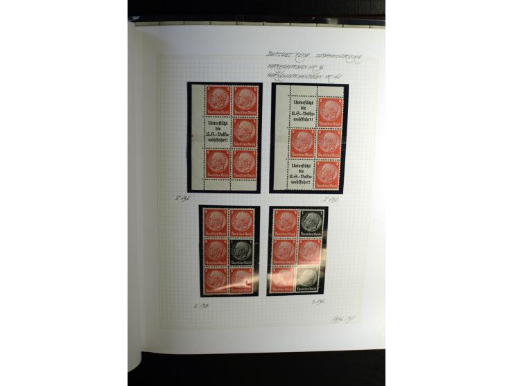 1933/41, postfrische, ungebrauchte und gestempelte Sammlung, dabei Heftchenblätter, leere Markenheftchen-Deckel, Briefe und K