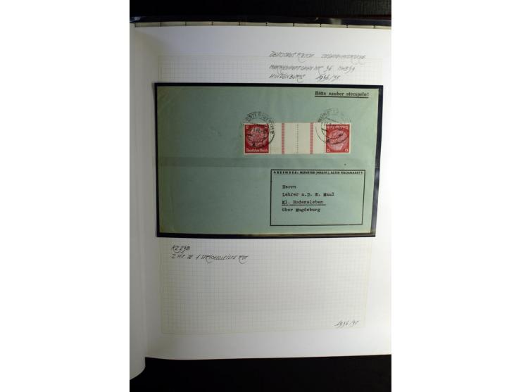 1933/41, postfrische, ungebrauchte und gestempelte Sammlung, dabei Heftchenblätter, leere Markenheftchen-Deckel, Briefe und K