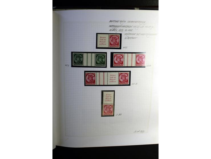 1933/41, postfrische, ungebrauchte und gestempelte Sammlung, dabei Heftchenblätter, leere Markenheftchen-Deckel, Briefe und K