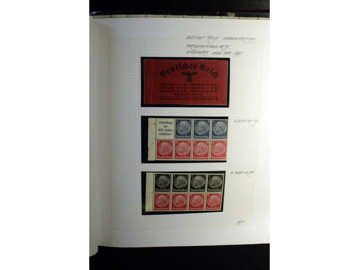 1933/41, postfrische, ungebrauchte und gestempelte Sammlung, dabei Heftchenblätter, leere Markenheftchen-Deckel, Briefe und K
