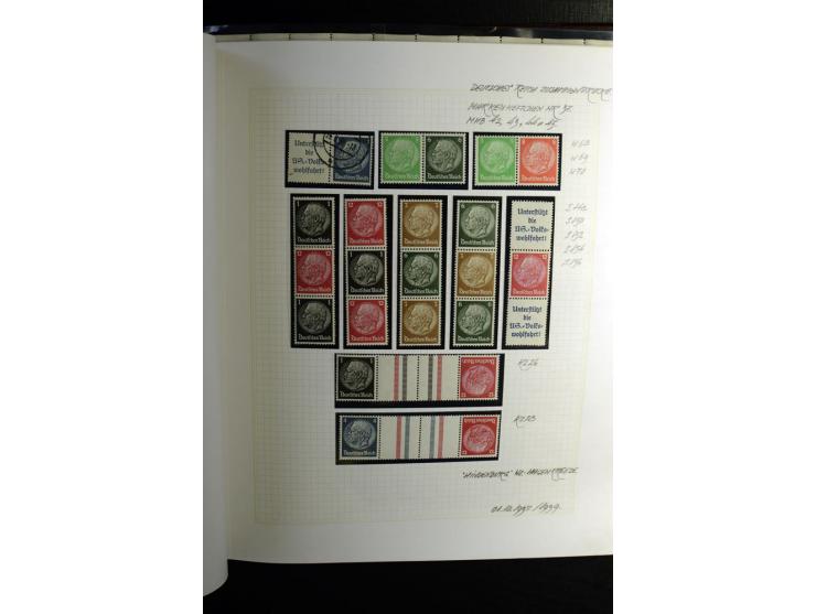 1933/41, postfrische, ungebrauchte und gestempelte Sammlung, dabei Heftchenblätter, leere Markenheftchen-Deckel, Briefe und K