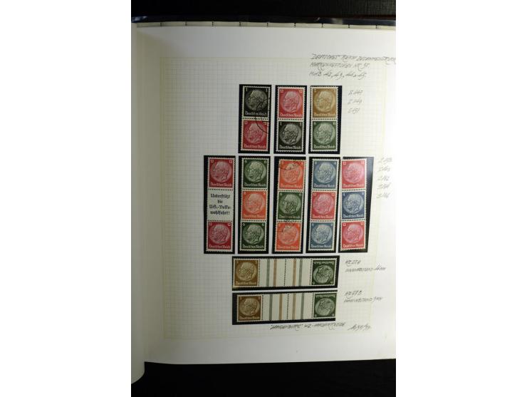 1933/41, postfrische, ungebrauchte und gestempelte Sammlung, dabei Heftchenblätter, leere Markenheftchen-Deckel, Briefe und K