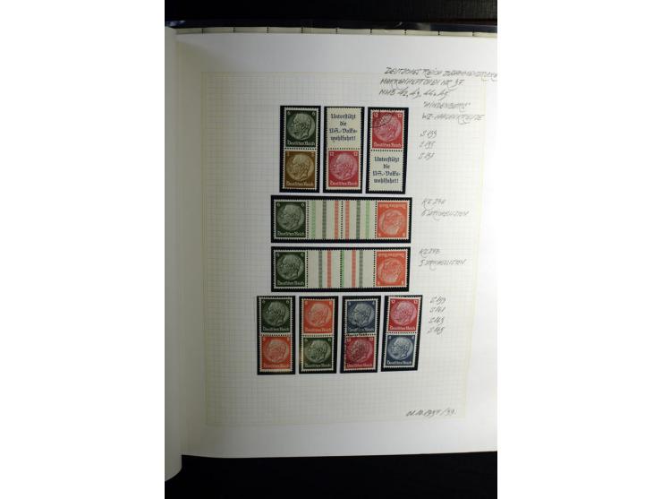 1933/41, postfrische, ungebrauchte und gestempelte Sammlung, dabei Heftchenblätter, leere Markenheftchen-Deckel, Briefe und K
