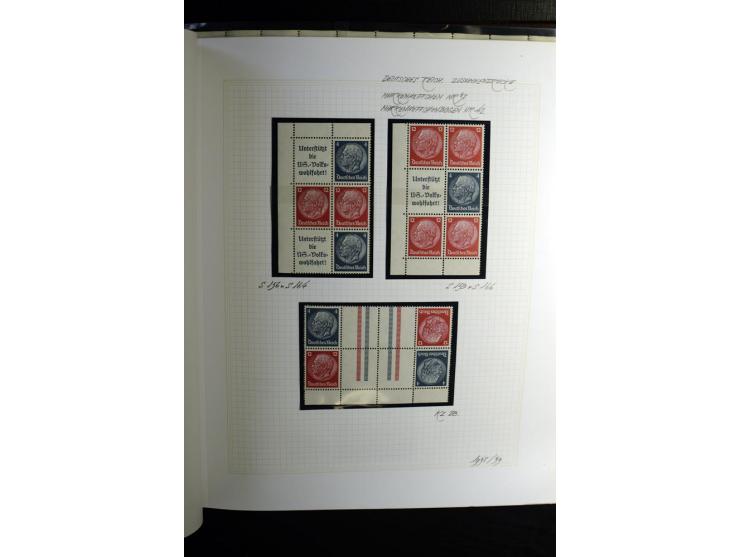 1933/41, postfrische, ungebrauchte und gestempelte Sammlung, dabei Heftchenblätter, leere Markenheftchen-Deckel, Briefe und K