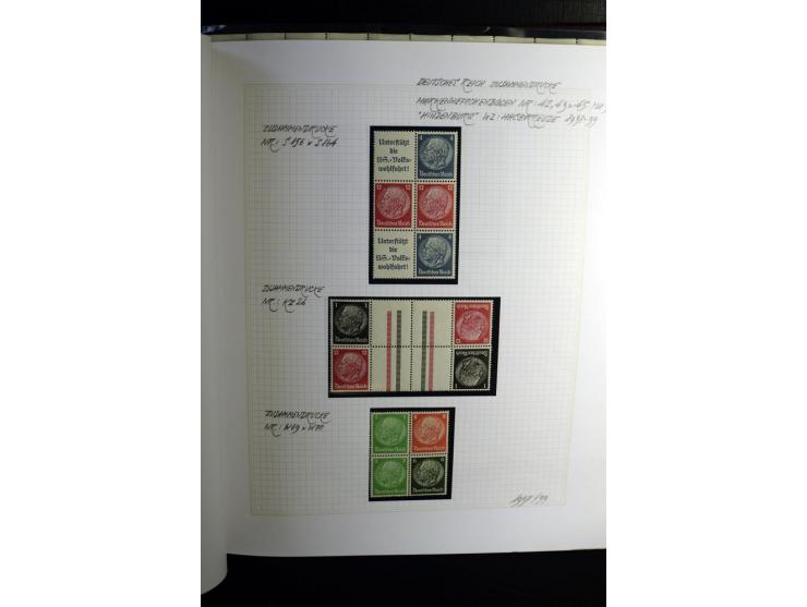1933/41, postfrische, ungebrauchte und gestempelte Sammlung, dabei Heftchenblätter, leere Markenheftchen-Deckel, Briefe und K